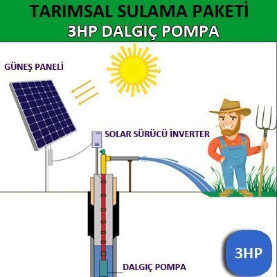 3HP DALGIÇ POMPA - GÜNEŞ ENERJİLİ TARIMSAL SULAMA SİSTEMİ